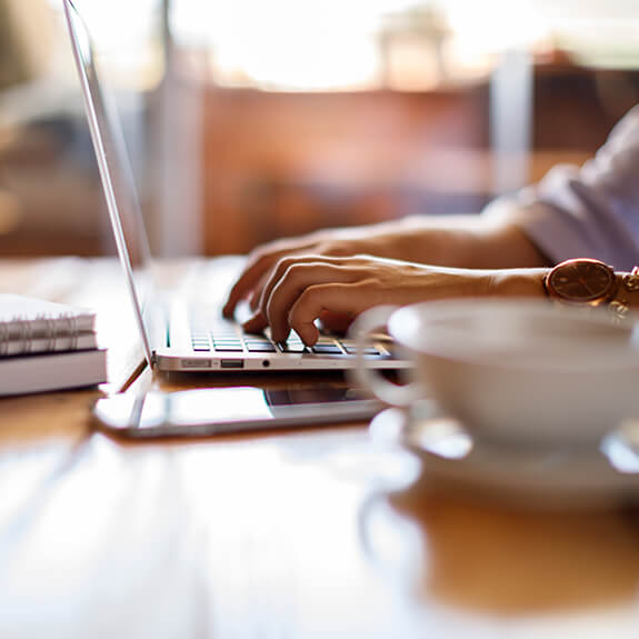 woman working at a computer